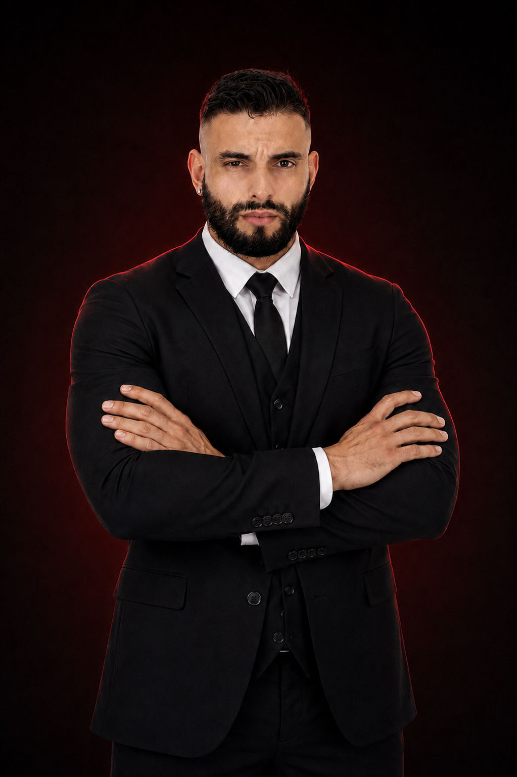 Danny usando terno preto, fundador da TeamDanny Personal